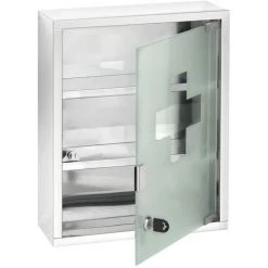 WENKO Armoire à Pharmacie - Acier - 30 X 40 Cm - 30 X 12 X 40 - Blanc