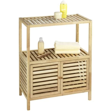 WENKO Etagère De Salle De Bain En Bois Norway - L. 67,5 X H. 86 Cm - 67,5 X 35,5 X 86 - Marron 4 WENKO Etagère De Salle De Bain En Bois Norway - L. 67,5 X H. 86 Cm - 67,5 X 35,5 X 86 - Marron – Image 2