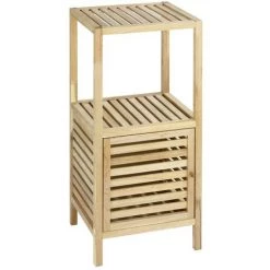 WENKO Etagère De Salle De Bain En Bois Norway - L. 39,5 X H. 86 Cm - 39,5 X 35,5 X 86 - Marron
