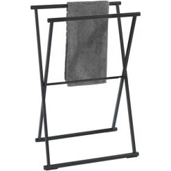 WENKO Porte-serviettes Pliable Indus Lava - L. 53 X H. 80 Cm - 53 X 35 X 80 - Noir