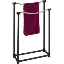 WENKO Porte-serviette Indus Osuna - L. 50 X H. 85 Cm - 50 X 20 X 85 - Noir