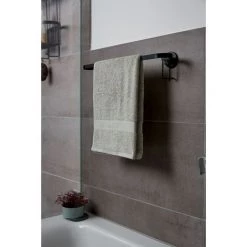 WENKO Porte-serviettes Mural Indus Classic - L. 45 Cm - 45 X 10 X 7 - Noir -WENKO Soldes 15181423 4