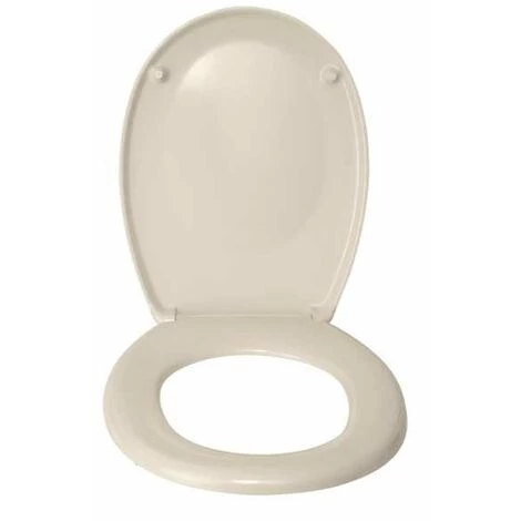 WENKO Abattant WC Bergamo Beige, Abattant WC Avec Fixation Réglable En Acier Inox, Duroplast Antibactérien, 35 X 44.4 Cm, Beige 4 WENKO Abattant WC Bergamo Beige, Abattant WC Avec Fixation Réglable En Acier Inox, Duroplast Antibactérien, 35 X 44.4 Cm, Beige – Image 2