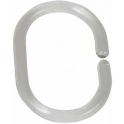 WENKO Anneaux Pour Rideau De Douche, Lot De 12 Anneaux De Douche Pour Suspendre Le Rideau De Douche à La Barre De Douche, Petit Format, Design Ovale, Plastique, 3x4,5 Cm, Transparent