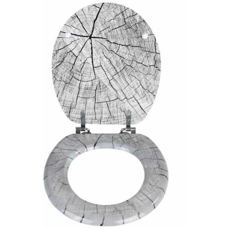 WENKO Abattant WC Original Wood, Abattant WC Avec Fixation En Acier Inox, MDF, 34.5 X 41 Cm, Multicolore 4 WENKO Abattant WC Original Wood, Abattant WC Avec Fixation En Acier Inox, MDF, 34.5 X 41 Cm, Multicolore – Image 2