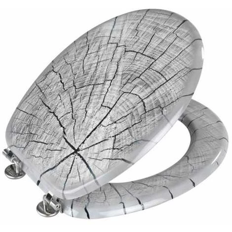 WENKO Abattant WC Original Wood, Abattant WC Avec Fixation En Acier Inox, MDF, 34.5 X 41 Cm, Multicolore 5 WENKO Abattant WC Original Wood, Abattant WC Avec Fixation En Acier Inox, MDF, 34.5 X 41 Cm, Multicolore – Image 3