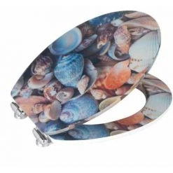 WENKO Abattant WC Avec Frein De Chute, Abattant WC Original Coquillage Avec Fixation Inox, MDF, 38x44.5 Cm, Multicolore 8 WENKO Abattant WC Avec Frein De Chute, Abattant WC Original Coquillage Avec Fixation Inox, MDF, 38x44.5 Cm, Multicolore -WENKO Soldes 15852756 2