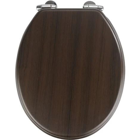 WENKO Abattant WC Avec Frein De Chute, Abattant WC Bois Wengé Avec Fixation Inox, MDF, 35.5 X 42 Cm, Gris 3 WENKO Abattant WC Avec Frein De Chute, Abattant WC Bois Wengé Avec Fixation Inox, MDF, 35.5 X 42 Cm, Gris
