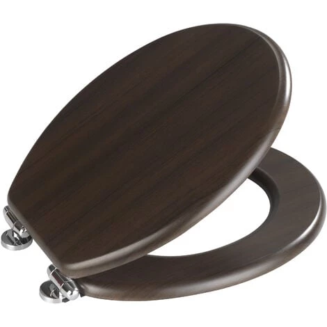 WENKO Abattant WC Avec Frein De Chute, Abattant WC Bois Wengé Avec Fixation Inox, MDF, 35.5 X 42 Cm, Gris 4 WENKO Abattant WC Avec Frein De Chute, Abattant WC Bois Wengé Avec Fixation Inox, MDF, 35.5 X 42 Cm, Gris – Image 2
