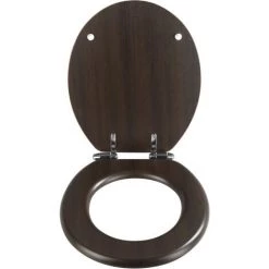 WENKO Abattant WC Avec Frein De Chute, Abattant WC Bois Wengé Avec Fixation Inox, MDF, 35.5 X 42 Cm, Gris 9 WENKO Abattant WC Avec Frein De Chute, Abattant WC Bois Wengé Avec Fixation Inox, MDF, 35.5 X 42 Cm, Gris -WENKO Soldes 15852760 3