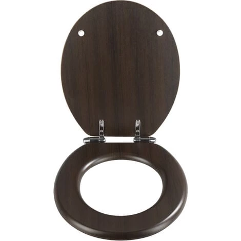 WENKO Abattant WC Avec Frein De Chute, Abattant WC Bois Wengé Avec Fixation Inox, MDF, 35.5 X 42 Cm, Gris 5 WENKO Abattant WC Avec Frein De Chute, Abattant WC Bois Wengé Avec Fixation Inox, MDF, 35.5 X 42 Cm, Gris – Image 3