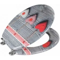 WENKO Abattant WC Avec Frein De Chute, Abattant WC Original Cœur Bavarois Avec Fixation Inox, MDF, 35.5 X 42 Cm, Gris 9 WENKO Abattant WC Avec Frein De Chute, Abattant WC Original Cœur Bavarois Avec Fixation Inox, MDF, 35.5 X 42 Cm, Gris -WENKO Soldes 15852762 3