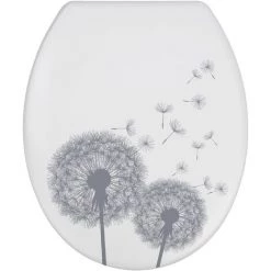 WENKO Abattant WC Avec Frein De Chute, Abattant WC Original, "Astera", Fixation Inox, Duroplast Antibactérien, 38x45 Cm, Multicolore