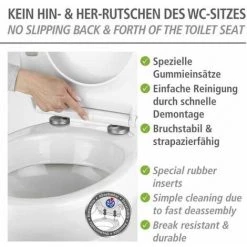 WENKO Abattant WC Avec Frein De Chute, Abattant WC Original, "Astera", Fixation Inox, Duroplast Antibactérien, 38x45 Cm, Multicolore 9 WENKO Abattant WC Avec Frein De Chute, Abattant WC Original, "Astera", Fixation Inox, Duroplast Antibactérien, 38x45 Cm, Multicolore -WENKO Soldes 15852765 3