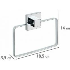 WENKO Porte Serviette Mural Quadro, Anneau Porte Serviettes Vacuum-Loc® Fixation Sans Perçage, Repositionnable & Amovible Sans Résidus, Acier Inox, 18,5x14x3,5 Cm, Brillant -WENKO Soldes 15852778 5