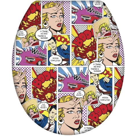WENKO Abattant WC Original "Pop Art", Abattant WC Avec Frein De Chute Et Fixation Inox, Duroplast Antibactérien, 38 X 45 Cm, Multicolore 3 WENKO Abattant WC Original "Pop Art", Abattant WC Avec Frein De Chute Et Fixation Inox, Duroplast Antibactérien, 38 X 45 Cm, Multicolore