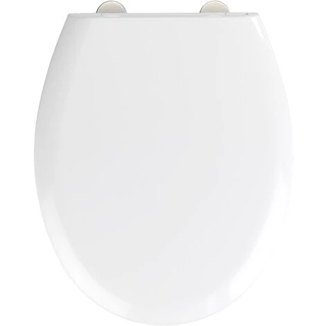 WENKO Abattant WC Avec Frein De Chute Rieti, Abattant WC Clipsable Avec Fixation Inox, Capacité De Charge Jusqu'à 300 Kg, Duroplast Antidérapant, 37 X 44.5 Cm, Blanc 3 WENKO Abattant WC Avec Frein De Chute Rieti, Abattant WC Clipsable Avec Fixation Inox, Capacité De Charge Jusqu'à 300 Kg, Duroplast Antidérapant, 37 X 44.5 Cm, Blanc