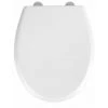 WENKO Abattant WC Avec Frein De Chute Gubbio, Abattant WC Clipsable Avec Fixation Inox, Capacité De Charge Jusqu'à 300 Kg, Duroplast Antibactérien, 37 X 44.5 Cm, Blanc