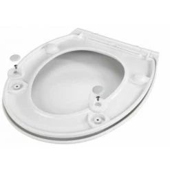 WENKO Abattant WC Avec Frein De Chute Gubbio, Abattant WC Clipsable Avec Fixation Inox, Capacité De Charge Jusqu'à 300 Kg, Duroplast Antibactérien, 37 X 44.5 Cm, Blanc -WENKO Soldes 15852788 5