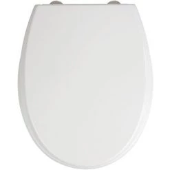 WENKO Abattant WC Avec Frein De Chute Furlo, Abattant WC Clipsable Avec Fixation Inox, Duroplast Anitbactérien, 35 X 43.5 Cm, Blanc