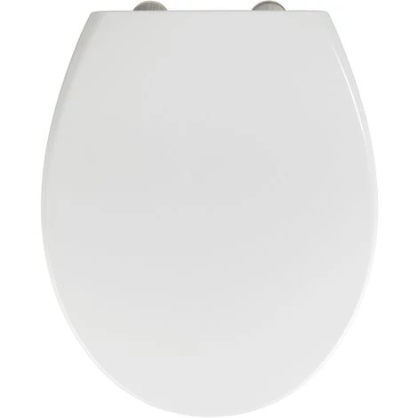 WENKO Abattant WC Familial Delos, Abattant WC Avec Réducteur Intégré, Frein De Chute, Fixation Inox, Duroplast Antibactérien, 37,5x44,5 Cm, Blanc 3 WENKO Abattant WC Familial Delos, Abattant WC Avec Réducteur Intégré, Frein De Chute, Fixation Inox, Duroplast Antibactérien, 37,5x44,5 Cm, Blanc