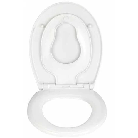 WENKO Abattant WC Familial Delos, Abattant WC Avec Réducteur Intégré, Frein De Chute, Fixation Inox, Duroplast Antibactérien, 37,5x44,5 Cm, Blanc 5 WENKO Abattant WC Familial Delos, Abattant WC Avec Réducteur Intégré, Frein De Chute, Fixation Inox, Duroplast Antibactérien, 37,5x44,5 Cm, Blanc – Image 3