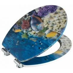 WENKO Abattant WC Avec Frein De Chute, Abattant WC Original Poisson Avec Motif 3D, Fixation Inox, MDF, 38x45 Cm, Multicolore 9 WENKO Abattant WC Avec Frein De Chute, Abattant WC Original Poisson Avec Motif 3D, Fixation Inox, MDF, 38x45 Cm, Multicolore -WENKO Soldes 15852800 3