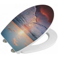 WENKO Abattant WC Original Coucher De Soleil, Abattant WC Avec Frein De Chute, Clipsable, Fixation Inox, Duroplast Antibactérien, 39x46 Cm, Multicolore 9 WENKO Abattant WC Original Coucher De Soleil, Abattant WC Avec Frein De Chute, Clipsable, Fixation Inox, Duroplast Antibactérien, 39x46 Cm, Multicolore -WENKO Soldes 15852812 3