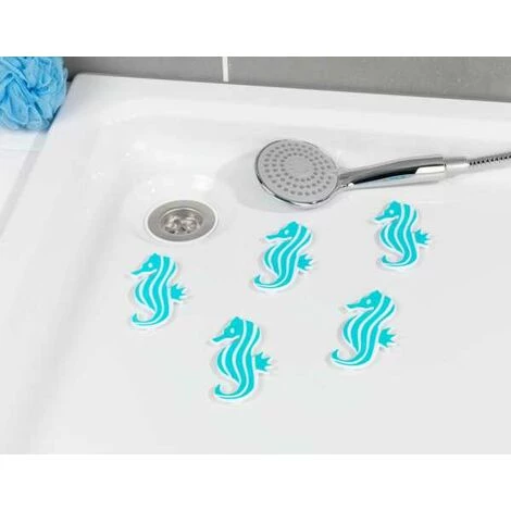 WENKO Autocollant Baignoire Antidérapant Hippocampe, Lot De 5, Antiderapant Baignoire Enfant, Plastique, 7x12,5 Cm, Menthe 4 WENKO Autocollant Baignoire Antidérapant Hippocampe, Lot De 5, Antiderapant Baignoire Enfant, Plastique, 7x12,5 Cm, Menthe – Image 2