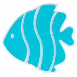 WENKO Autocollant Baignoire Antidérapant Poissons, Lot De 5, Antiderapant Baignoire Enfant, Plastique, 10x10,5 Cm, Bleu Clair