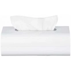 WENKO Boîte à Mouchoir, Oria, Distributeur De Mouchoirs, Plastique Sans BPA, 8,5x24x13 Cm, Blanc