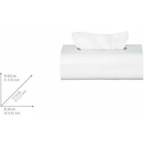 WENKO Boîte à Mouchoir, Oria, Distributeur De Mouchoirs, Plastique Sans BPA, 8,5x24x13 Cm, Blanc 4 WENKO Boîte à Mouchoir, Oria, Distributeur De Mouchoirs, Plastique Sans BPA, 8,5x24x13 Cm, Blanc – Image 2