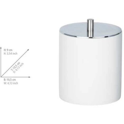 WENKO Boite Salle De Bain Avec Couvercle Ida, Boite à Coton Et Accessoire De Maquillage, Polyrésine, Ø 10,5x9 Cm, Blanc 4 WENKO Boite Salle De Bain Avec Couvercle Ida, Boite à Coton Et Accessoire De Maquillage, Polyrésine, Ø 10,5x9 Cm, Blanc – Image 2