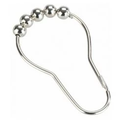 WENKO Anneaux Pour Rideau De Douche, Lot De 12 Anneaux Pour Rideau De Douche, Système De Roulement à Bille, Design Et Fonctionnel, Ouverture Et Fermeture Facile, Acier Chromé, ø 3 Cm, Brillant