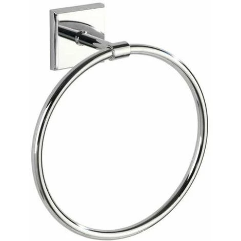 WENKO Porte Serviette Salle De Bain Mural, Anneau Porte-serviettes Laceno, Power-Loc® Fixation Sans Perçage, Acier Inox, 18,5x21x7,5 Cm, Chromé 3 WENKO Porte Serviette Salle De Bain Mural, Anneau Porte-serviettes Laceno, Power-Loc® Fixation Sans Perçage, Acier Inox, 18,5x21x7,5 Cm, Chromé