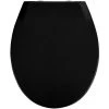 WENKO Abattant WC Avec Frein De Chute Premium Kos, Abattant WC Clipsable Avec Fixation Inox, Thermoplastique, 37x44 Cm, Noir -WENKO Soldes 15852848 1