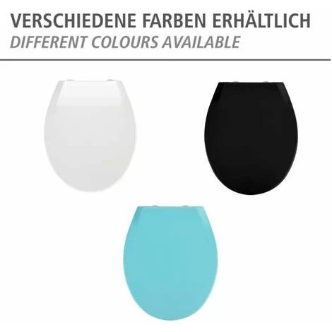 WENKO Abattant WC Avec Frein De Chute Premium Kos, Abattant WC Clipsable Avec Fixation Inox, Thermoplastique, 37x44 Cm, Noir 6 WENKO Abattant WC Avec Frein De Chute Premium Kos, Abattant WC Clipsable Avec Fixation Inox, Thermoplastique, 37x44 Cm, Noir – Image 4