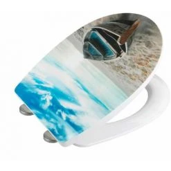 WENKO Abattant WC Avec Frein De Chute Boat, Abattant WC Original, Fixation Acier Inox Clipsable, Thermoplast, 36,5x45 Cm, Multicolore 9 WENKO Abattant WC Avec Frein De Chute Boat, Abattant WC Original, Fixation Acier Inox Clipsable, Thermoplast, 36,5x45 Cm, Multicolore -WENKO Soldes 15852859 3