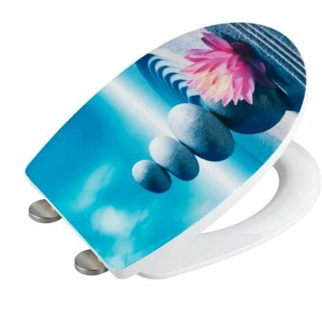 WENKO Abattant WC Avec Frein De Chute Spirit, Abattant WC Original, Fixation Acier Inox Clipsable, Thermoplast, 36,5x45 Cm, Multicolore 5 WENKO Abattant WC Avec Frein De Chute Spirit, Abattant WC Original, Fixation Acier Inox Clipsable, Thermoplast, 36,5x45 Cm, Multicolore – Image 3