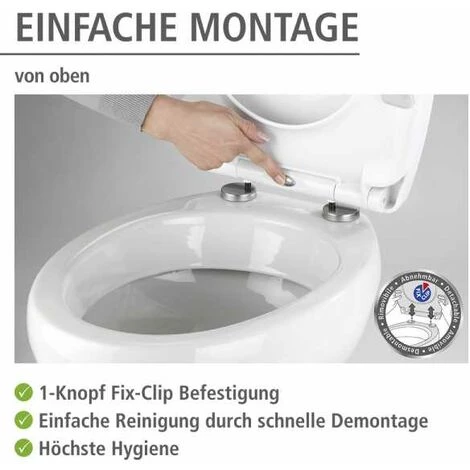 WENKO Abattant WC Avec Frein De Chute Spirit, Abattant WC Original, Fixation Acier Inox Clipsable, Thermoplast, 36,5x45 Cm, Multicolore 6 WENKO Abattant WC Avec Frein De Chute Spirit, Abattant WC Original, Fixation Acier Inox Clipsable, Thermoplast, 36,5x45 Cm, Multicolore – Image 4