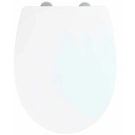 WENKO Abattant WC Avec Frein De Chute Premium Tilos, Abattant WC Fixation Acier Inox Clipsable, Thermoplast, 36,5x45 Cm, Blanc 3 WENKO Abattant WC Avec Frein De Chute Premium Tilos, Abattant WC Fixation Acier Inox Clipsable, Thermoplast, 36,5x45 Cm, Blanc