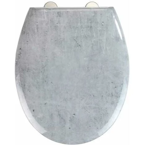 WENKO Abattant WC Original Premium Concrete, Abattant WC Avec Frein De Chute, Clipsable, Fixation Inox, Duroplast Antibactérien, 37x44,5 Cm, Gris 3 WENKO Abattant WC Original Premium Concrete, Abattant WC Avec Frein De Chute, Clipsable, Fixation Inox, Duroplast Antibactérien, 37x44,5 Cm, Gris