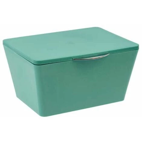WENKO Boîte Avec Couvercle Brasil, Panier De Rangement, Panier De Salle De Bain Avec Couvercle, Plastique (PET), 19x10x15.5 Cm, Vert 3 WENKO Boîte Avec Couvercle Brasil, Panier De Rangement, Panier De Salle De Bain Avec Couvercle, Plastique (PET), 19x10x15.5 Cm, Vert
