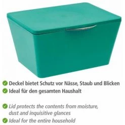 WENKO Boîte Avec Couvercle Brasil, Panier De Rangement, Panier De Salle De Bain Avec Couvercle, Plastique (PET), 19x10x15.5 Cm, Vert 9 WENKO Boîte Avec Couvercle Brasil, Panier De Rangement, Panier De Salle De Bain Avec Couvercle, Plastique (PET), 19x10x15.5 Cm, Vert -WENKO Soldes 15852882 3