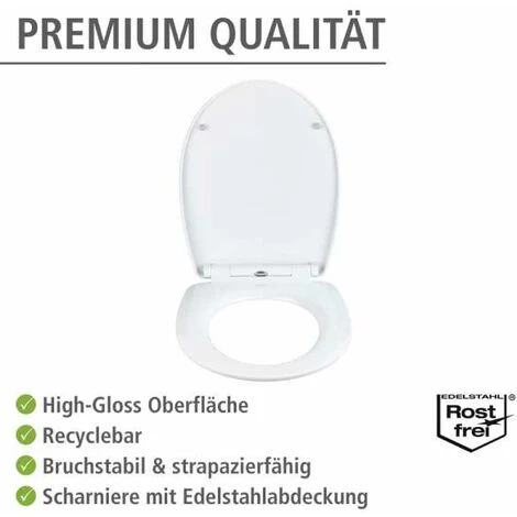 WENKO Abattant WC Avec Frein De Chute, Abattant WC Original Premium Tucan, Fixation Inox, Thermoplastique, 36,5x45 Cm, Multicolore 7 WENKO Abattant WC Avec Frein De Chute, Abattant WC Original Premium Tucan, Fixation Inox, Thermoplastique, 36,5x45 Cm, Multicolore – Image 5
