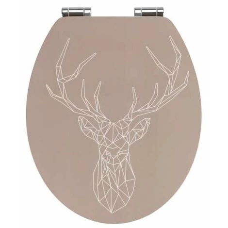 WENKO Abattant WC Original Premium Stag, Abattant WC Avec Frein De Chute, Fixation Inox, MDF, 37,5x44 Cm, Taupe 3 WENKO Abattant WC Original Premium Stag, Abattant WC Avec Frein De Chute, Fixation Inox, MDF, 37,5x44 Cm, Taupe