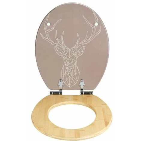 WENKO Abattant WC Original Premium Stag, Abattant WC Avec Frein De Chute, Fixation Inox, MDF, 37,5x44 Cm, Taupe 4 WENKO Abattant WC Original Premium Stag, Abattant WC Avec Frein De Chute, Fixation Inox, MDF, 37,5x44 Cm, Taupe – Image 2