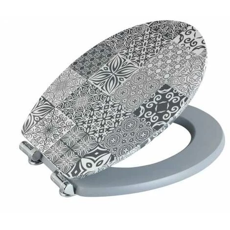 WENKO Abattant WC Original Premium Portugal, Abattant WC Avec Frein De Chute, Fixation Inox, MDF, 37,5x44 Cm, Gris 5 WENKO Abattant WC Original Premium Portugal, Abattant WC Avec Frein De Chute, Fixation Inox, MDF, 37,5x44 Cm, Gris – Image 3