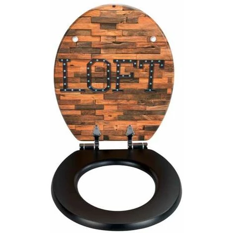 WENKO Abattant WC Original Premium Loft, Abattant WC Avec Frein De Chute, Fixation Inox, MDF, 37,5x44 Cm, Marron 4 WENKO Abattant WC Original Premium Loft, Abattant WC Avec Frein De Chute, Fixation Inox, MDF, 37,5x44 Cm, Marron – Image 2