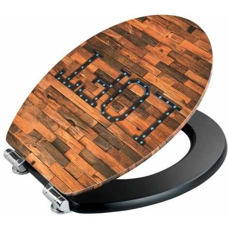 WENKO Abattant WC Original Premium Loft, Abattant WC Avec Frein De Chute, Fixation Inox, MDF, 37,5x44 Cm, Marron 5 WENKO Abattant WC Original Premium Loft, Abattant WC Avec Frein De Chute, Fixation Inox, MDF, 37,5x44 Cm, Marron – Image 3